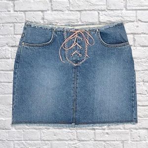 Y2k Lace Up Mini Skirt